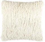 Square Ivory Shag Throw Pillow