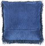 Square Navy Shag Throw Pillow