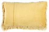 Long Yellow Shag Throw Pillow