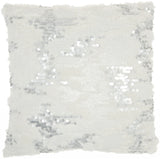 Sequined White Accent Throw Pillow