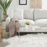 Sequined White Accent Throw Pillow