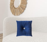 Royal Blue Center Beaded Tuft Throw Pillow