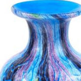 Contemporary Multi Color Mouth Blown Art Glass Vase