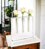 Modern Clear Square Block Optical Crystal Vase