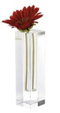 Modern Clear Tall Block Optical Crystal Vase