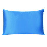 Bright Blue Dreamy Silky Satin King Size Pillowcase