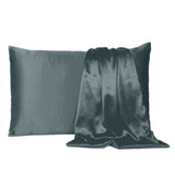 Gray Dreamy Set Of 2 Silky Satin King Pillowcases