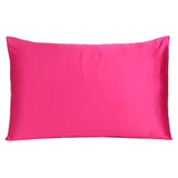 Fuchsia Dreamy Set Of 2 Silky Satin King Pillowcases