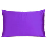 Bright Purple Dreamy Set Of 2 Silky Satin King Pillowcases