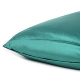 Teal Dreamy Set Of 2 Silky Satin King Pillowcases