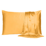 Apricot Dreamy Set Of 2 Silky Satin Standard Pillowcases