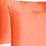 Coral Dreamy Set Of 2 Silky Satin Standard Pillowcases