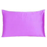 Violet Dreamy Set Of 2 Silky Satin Standard Pillowcases