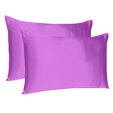 Purple Merlot Dreamy Set Of 2 Silky Satin Standard Pillowcases