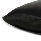 Black Dreamy Set Of 2 Silky Satin Queen Pillowcases