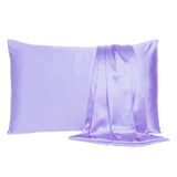 Purple Dreamy Set Of 2 Silky Satin Queen Pillowcases