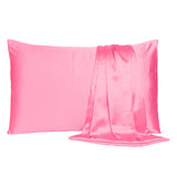 Pink Rose Dreamy Set Of 2 Silky Satin Queen Pillowcases