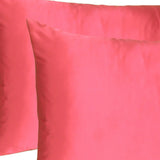 Fuchsia Dreamy Set Of 2 Silky Satin Queen Pillowcases