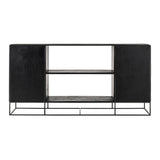 Modern Rustic Black And Natural Media Center TV Stand