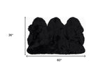 3' X 5' Black Natural Sheepskin Area Rug