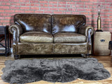 3' X 5' Black Natural Sheepskin Area Rug
