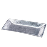 Silver Hammered Rectangle Serving Tray