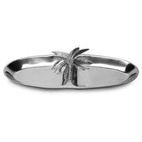 Oval Silver Palm Tree Two Section Serving Tray