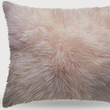 Blush Natural Sheepskin Square Pillow