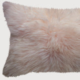 Blush Natural Sheepskin Lumbar Pillow