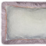 Set Of Two Blush Natural Sheepskin Lumbar Pillows