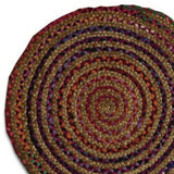 3' Round Multicolor Bohemian Braided Rug