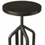 " Black Swivel Backless Bar Chair