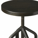 " Black Swivel Backless Bar Chair