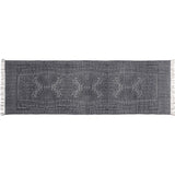 3' X 8' Blue And Ivory Batik Runner Rug