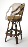 30" Brown Rattan Bar Chair