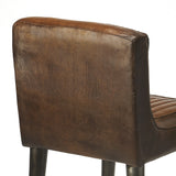 32" Brown And Black Iron Bar Chair