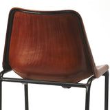 32" Brown And Black Iron Bar Chair