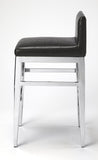 25" Brown Stainless Steel Bar Chair