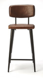 28" Brown And Black Iron Bar Chair