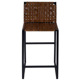 " Brown And Black Leather Bar Chair