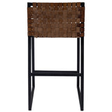 " Brown And Black Leather Bar Chair