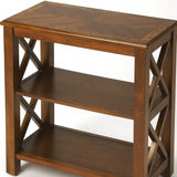 25" Dark Brown Two Tier Standard Bookcase