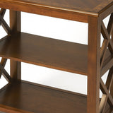 25" Brown Two Tier Standard Bookcase