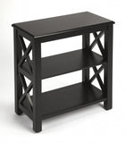 25" Black Two Tier Standard Bookcase