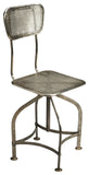 18" Wood Brown Iron Swivel Side Chair