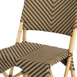 18" Brown And Copper Faux Leather Side Chair