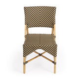 Brown Faux Rattan Dining Chair