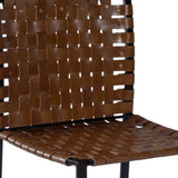 15" Brown Faux Leather Side Chair