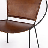 17" Brown And Black Faux Leather Side Chair