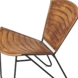 18" Brown Faux Leather Side Chair